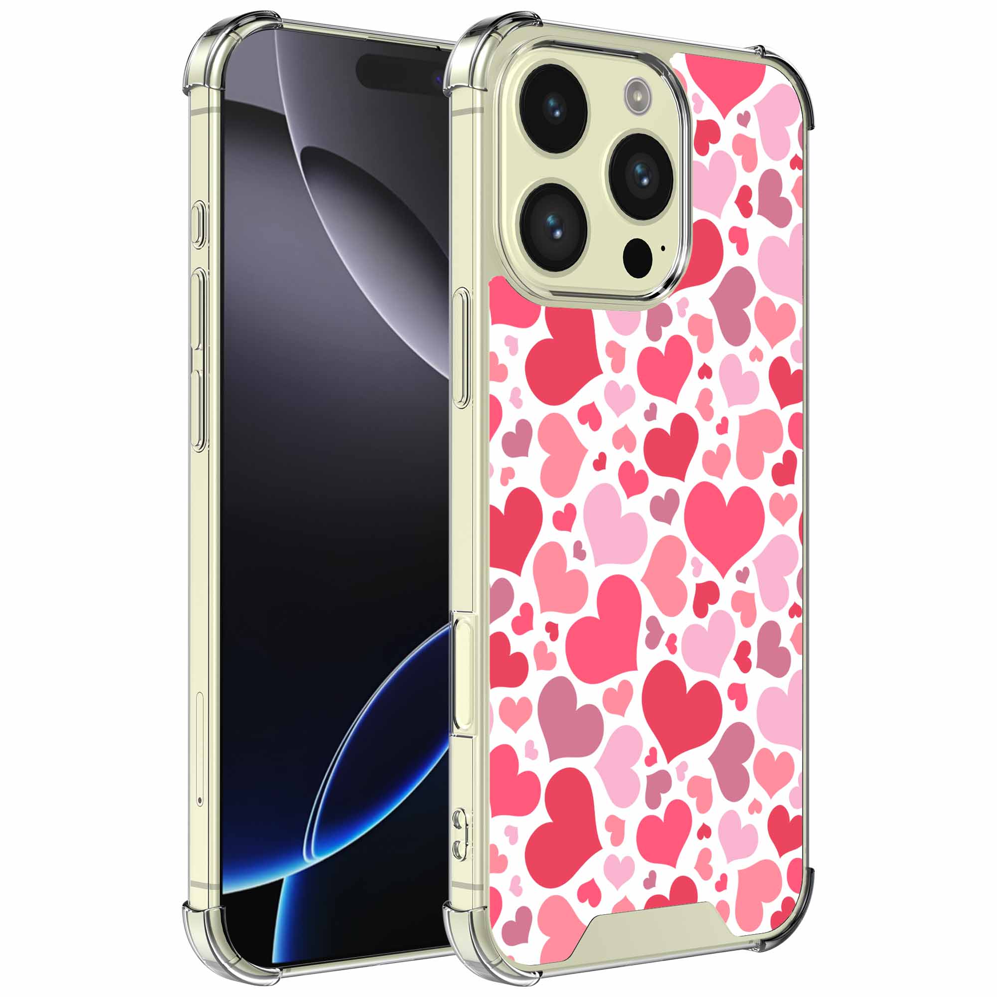 Hartjes opdruk_iPhone 16 Pro transparant telefoonhoesje (1)