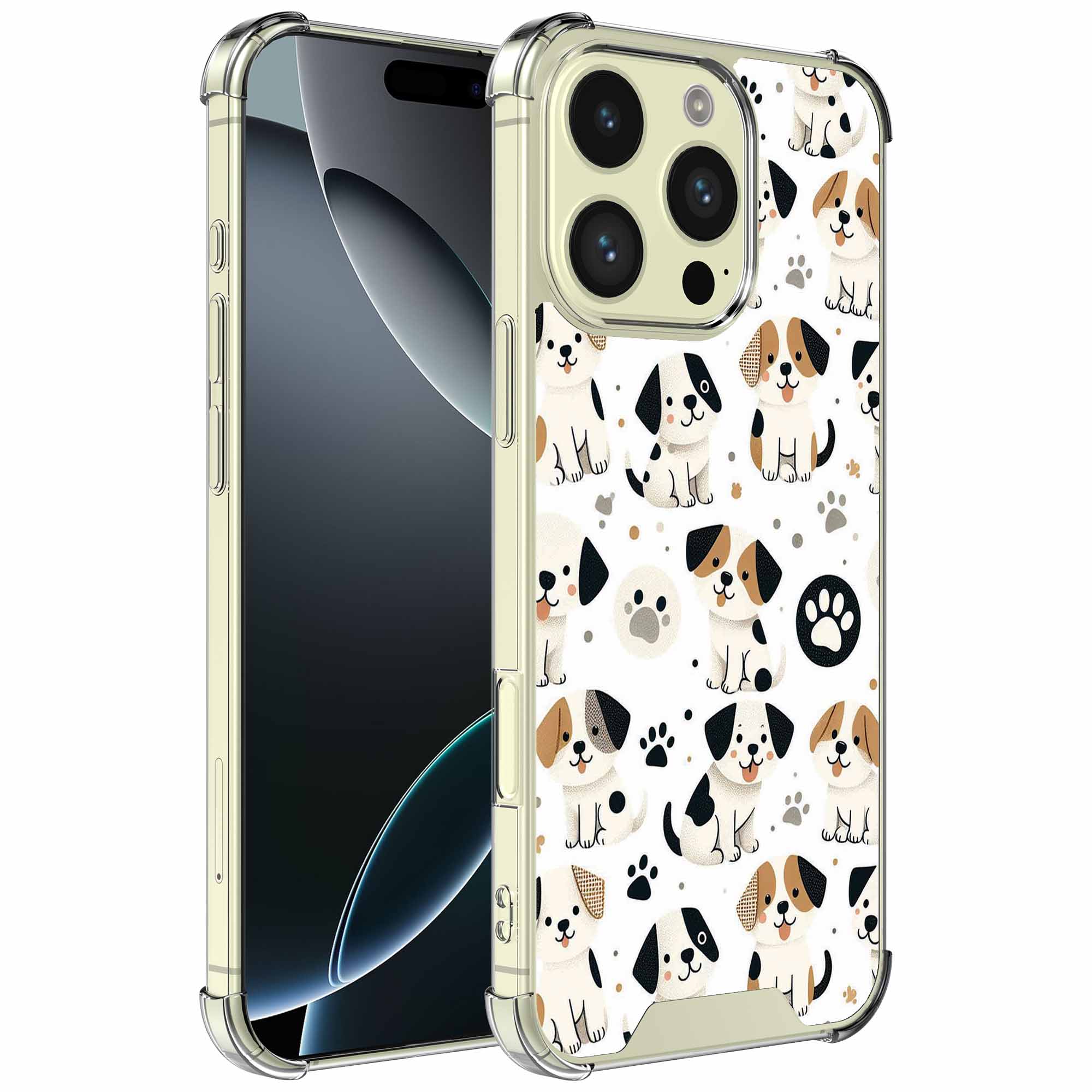 Honden en pootjes opdruk_iPhone 16 Pro Max transparant telefoonhoesje (1)