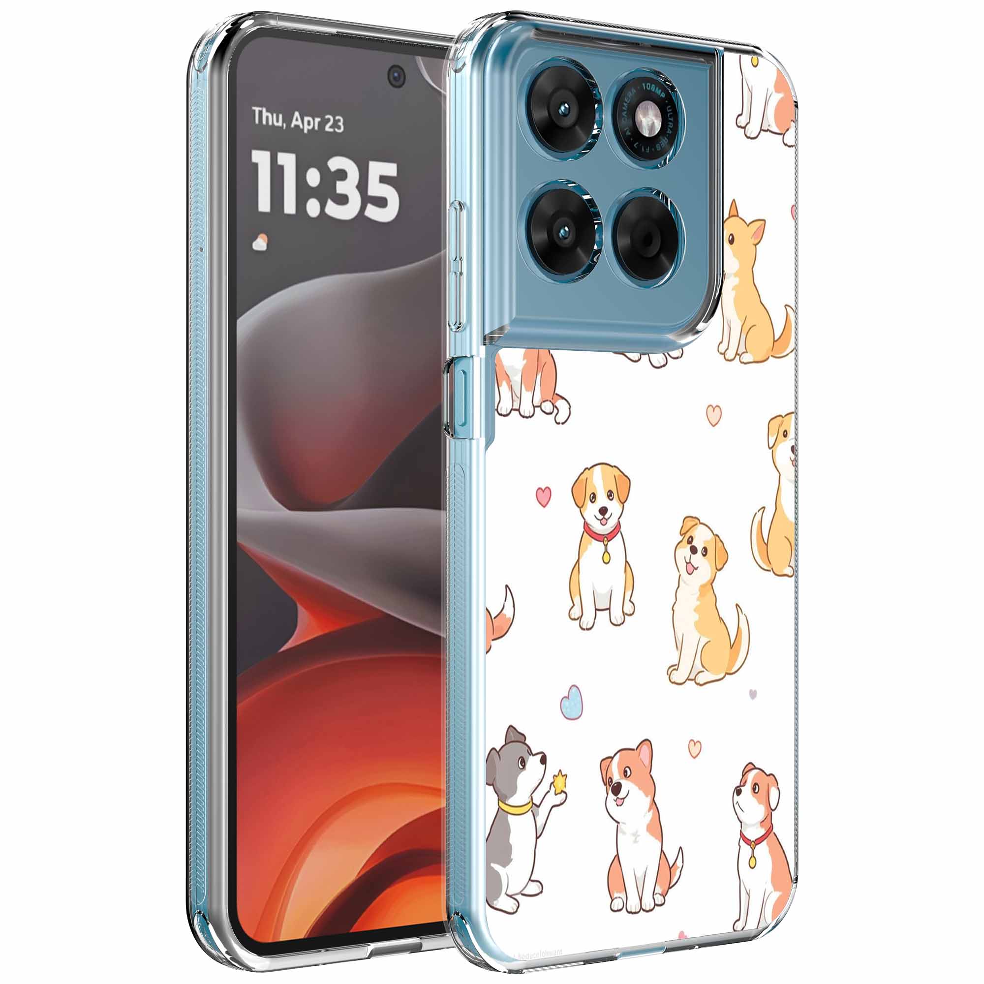 Honden opdruk_Motorola Moto G15 transparant telefoonhoesje (1)