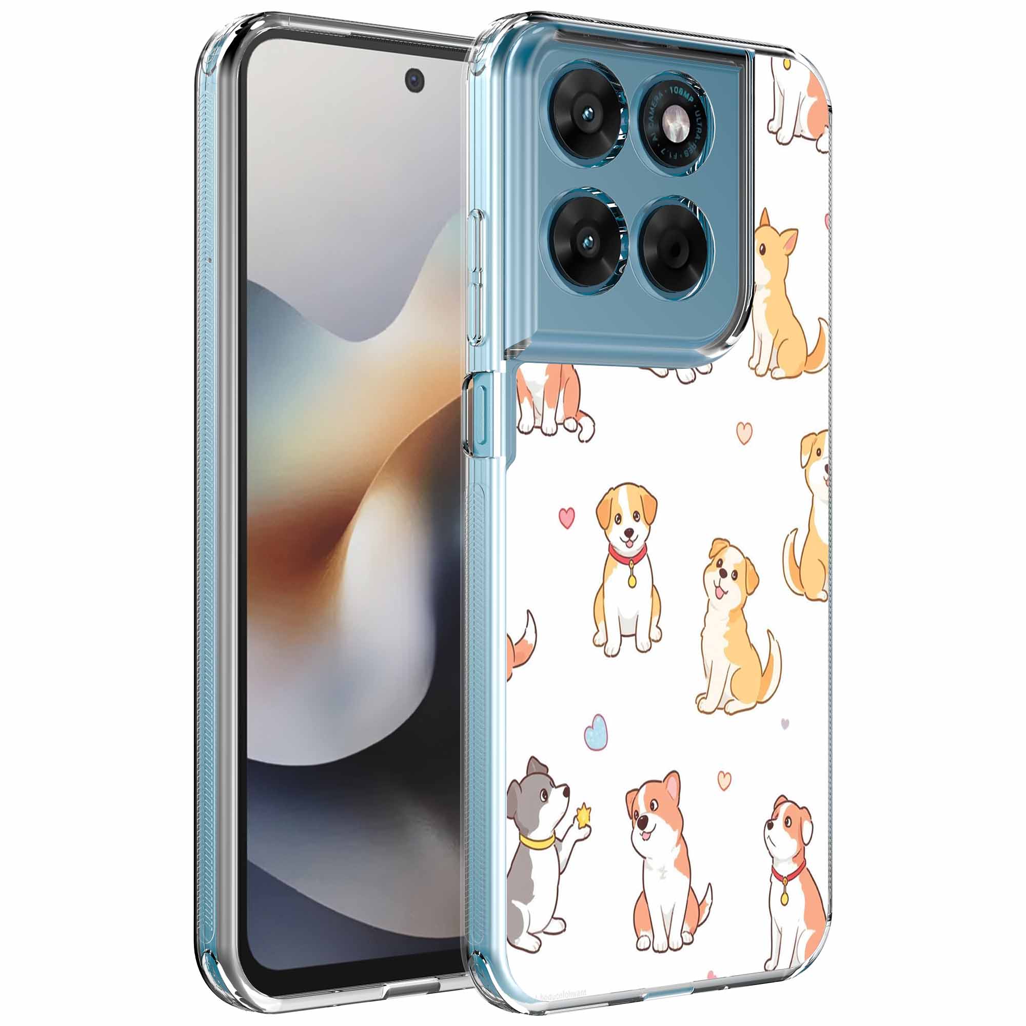 Honden opdruk_Motorola Moto G56 transparant telefoonhoesje (1)