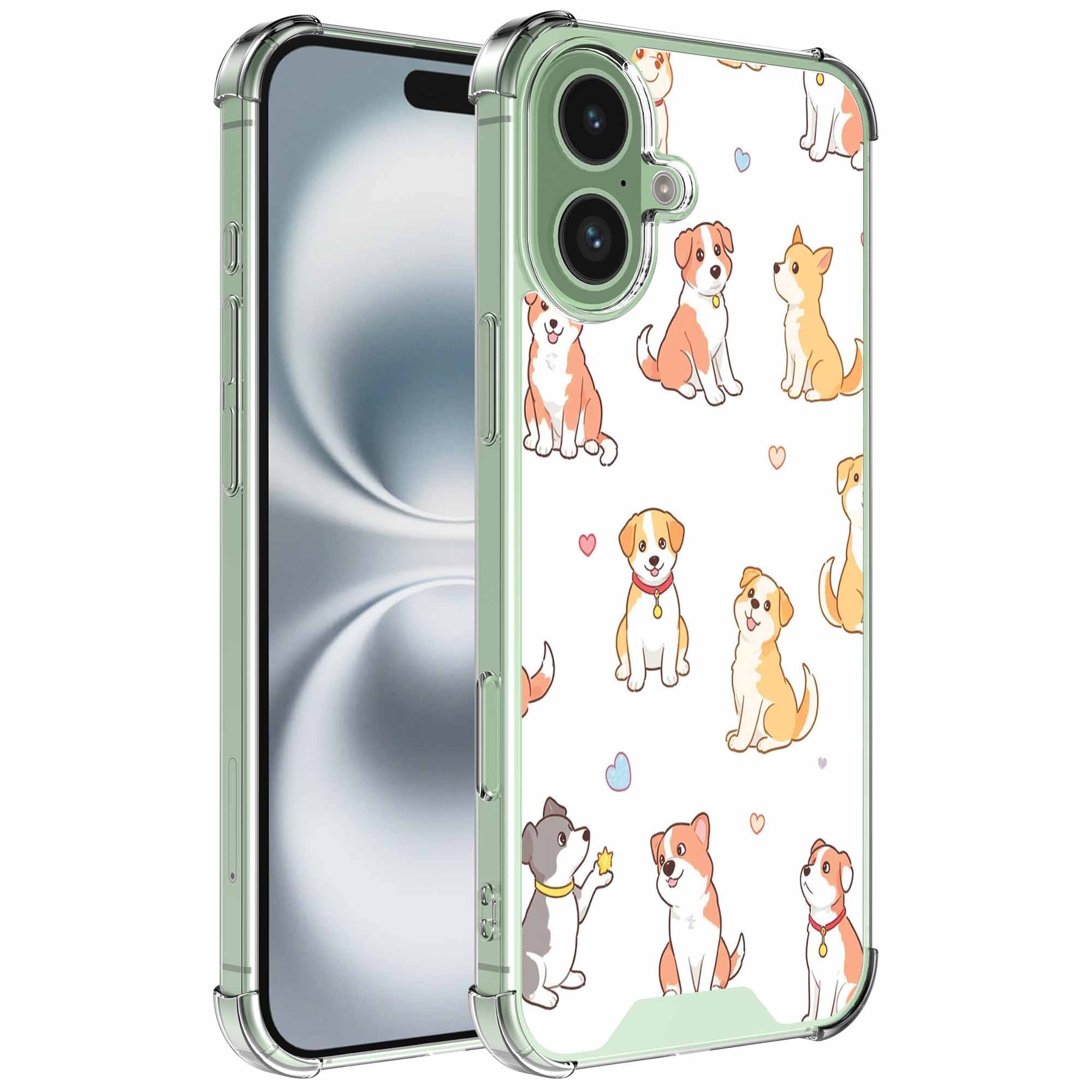 Honden opdruk_iPhone 16 Plus transparant telefoonhoesje (1)