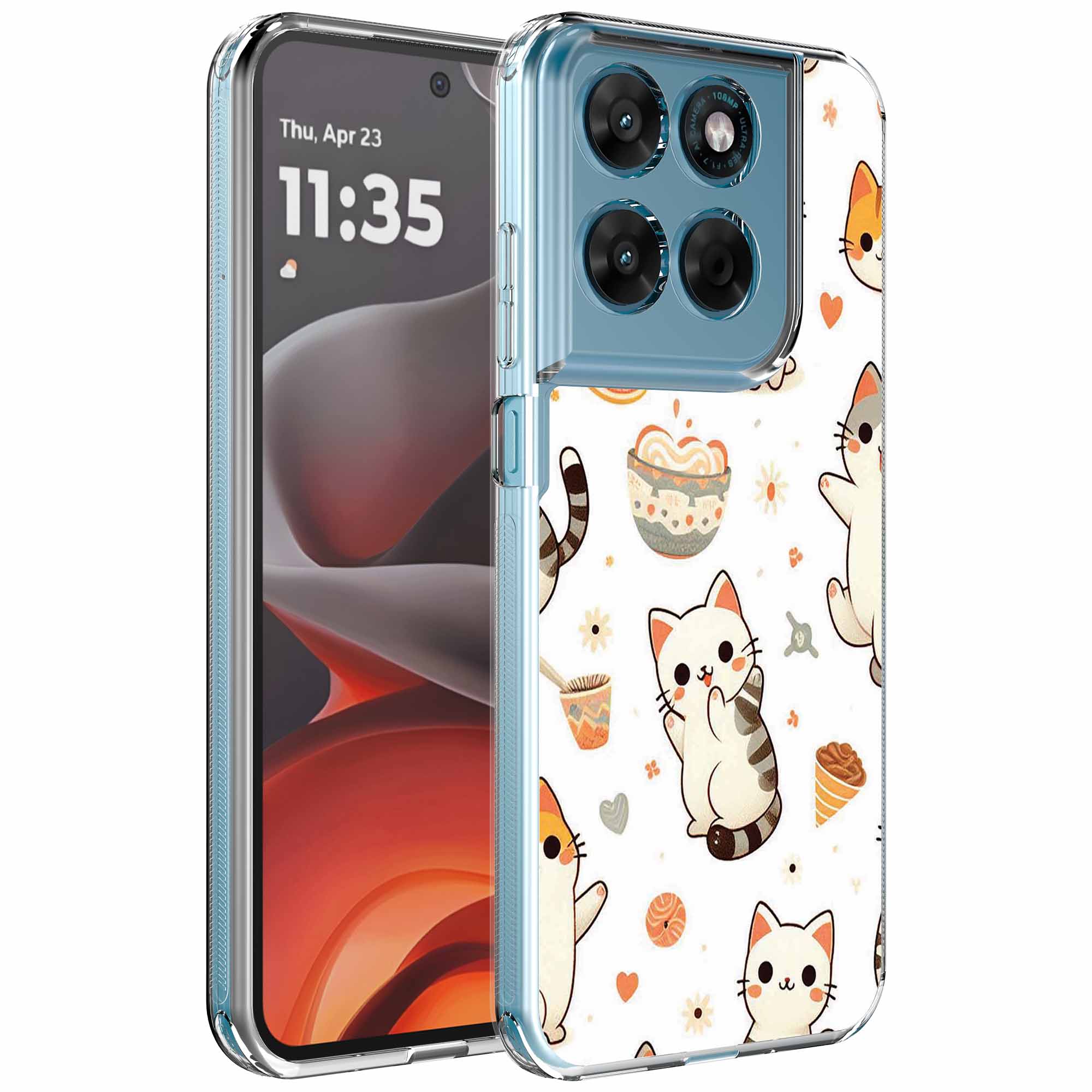 Katten opdruk_Motorola Moto G15 transparant telefoonhoesje (1)
