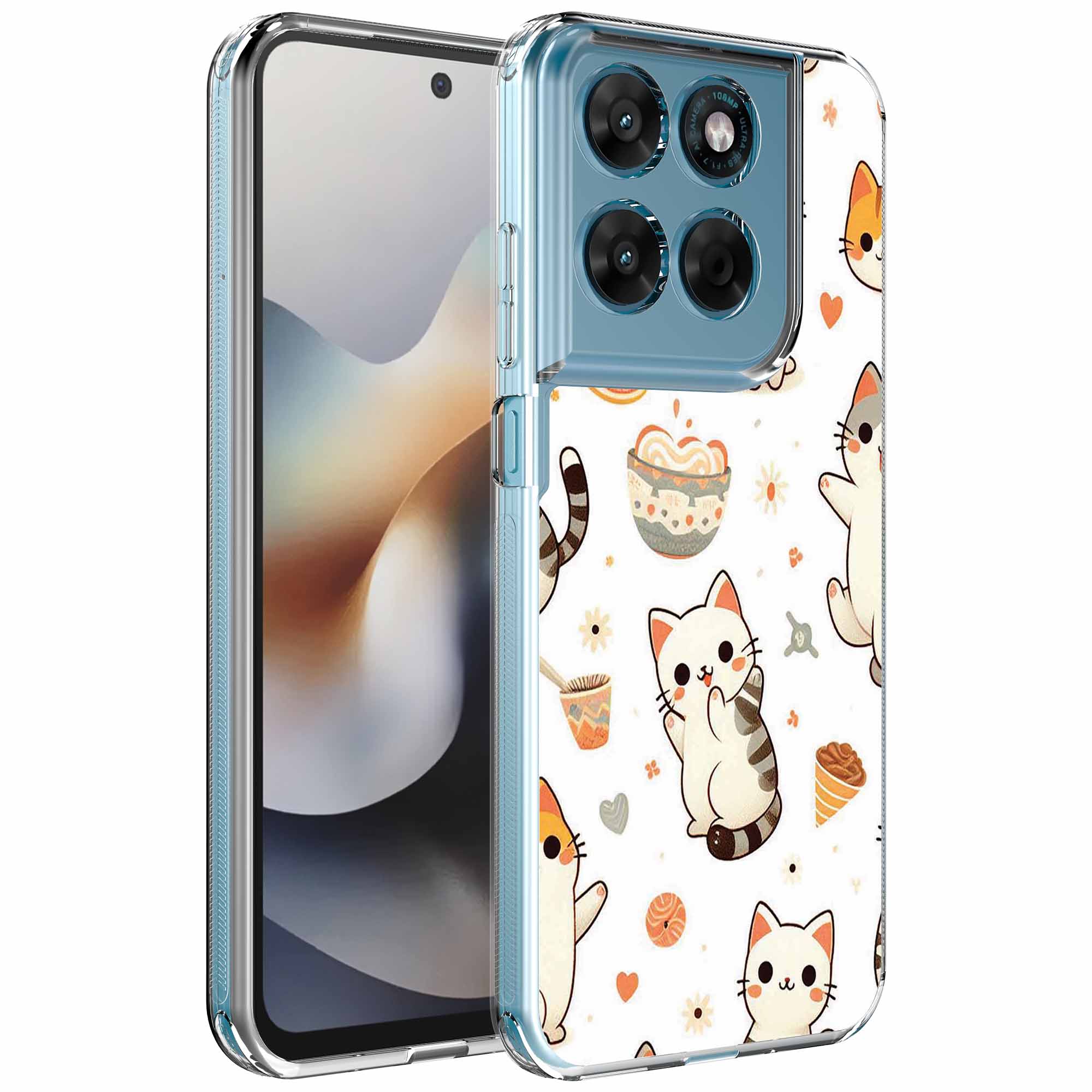 Katten opdruk_Motorola Moto G56 transparant telefoonhoesje (1)