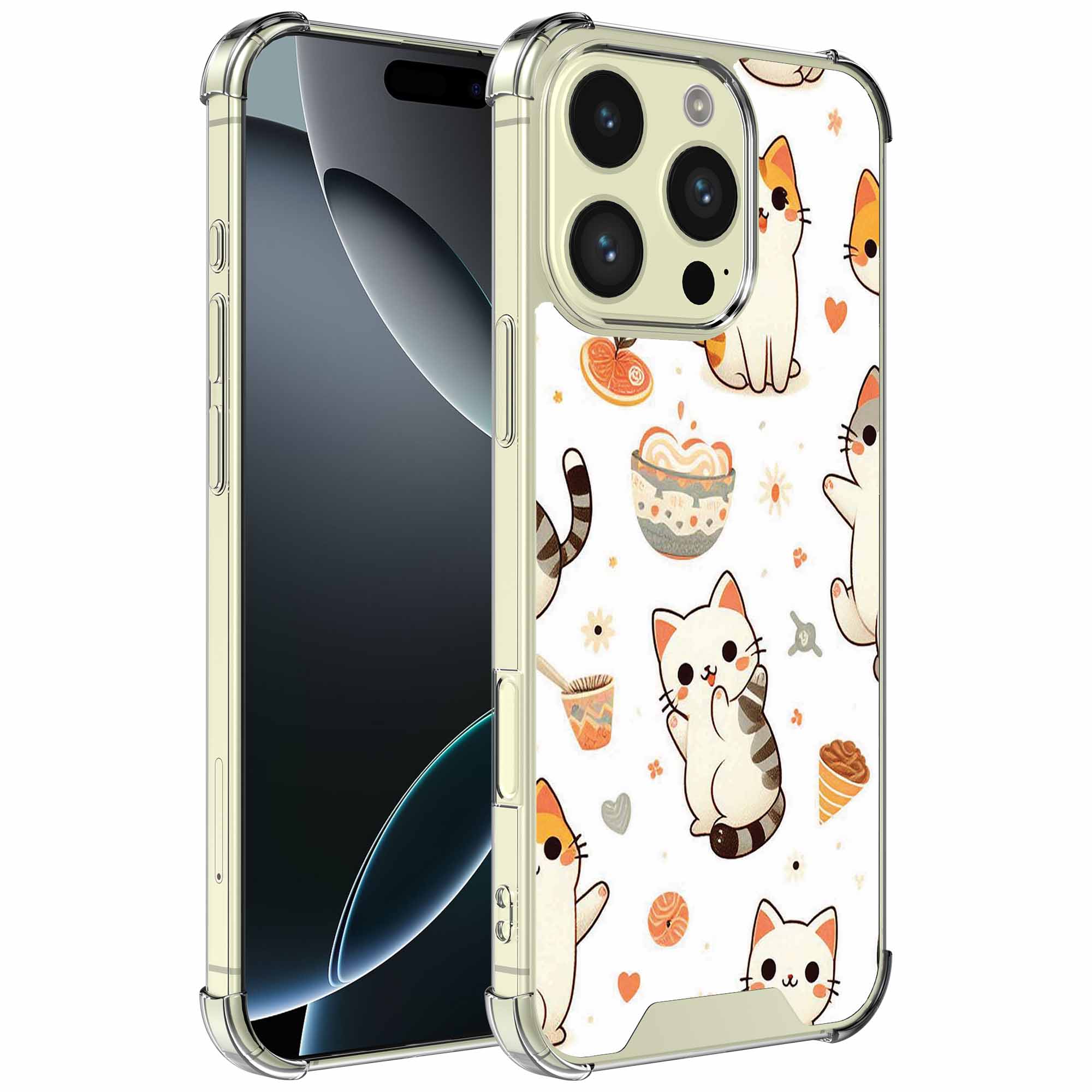 Katten opdruk_iPhone 16 Pro Max transparant telefoonhoesje (1)