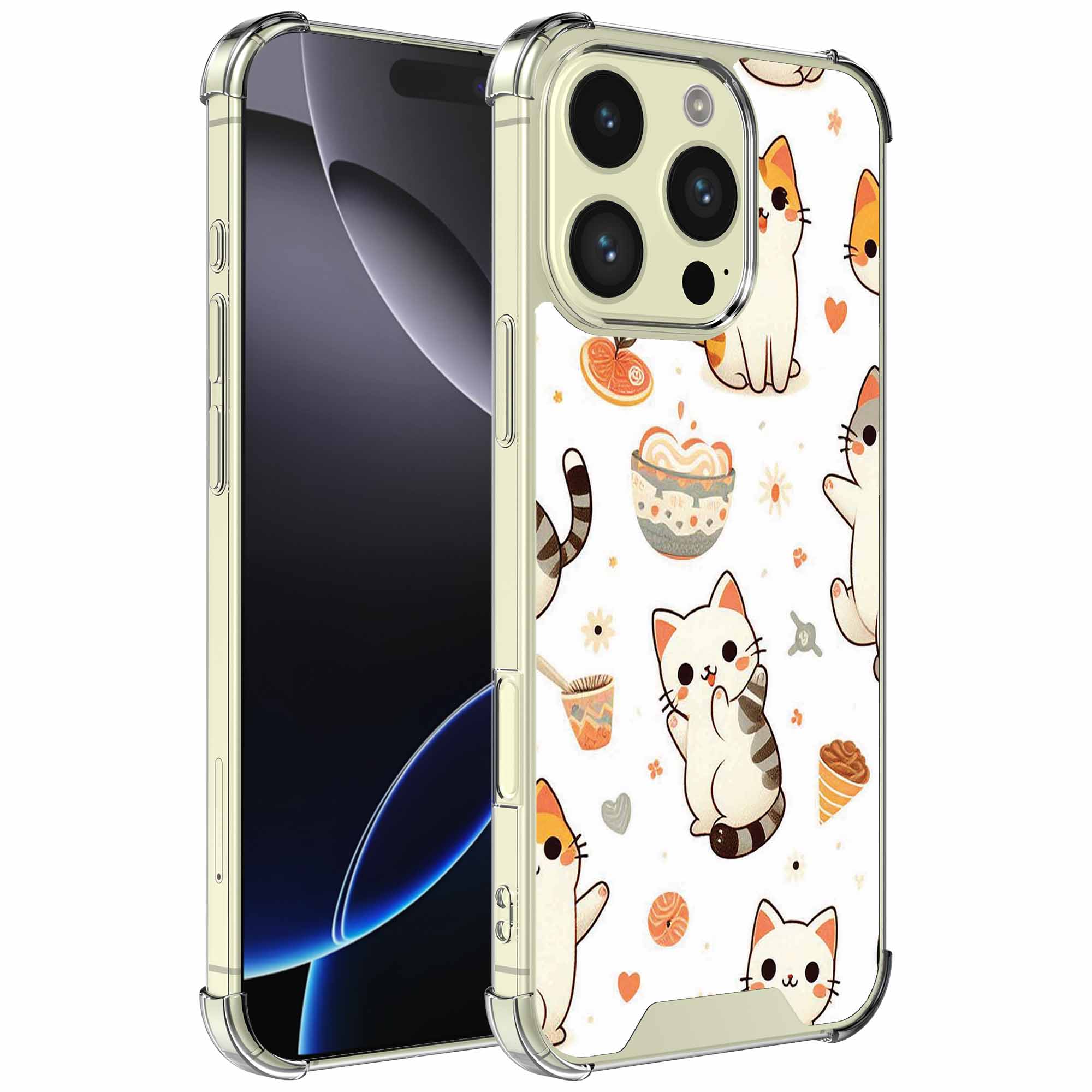 Katten opdruk_iPhone 16 Pro transparant telefoonhoesje (1)