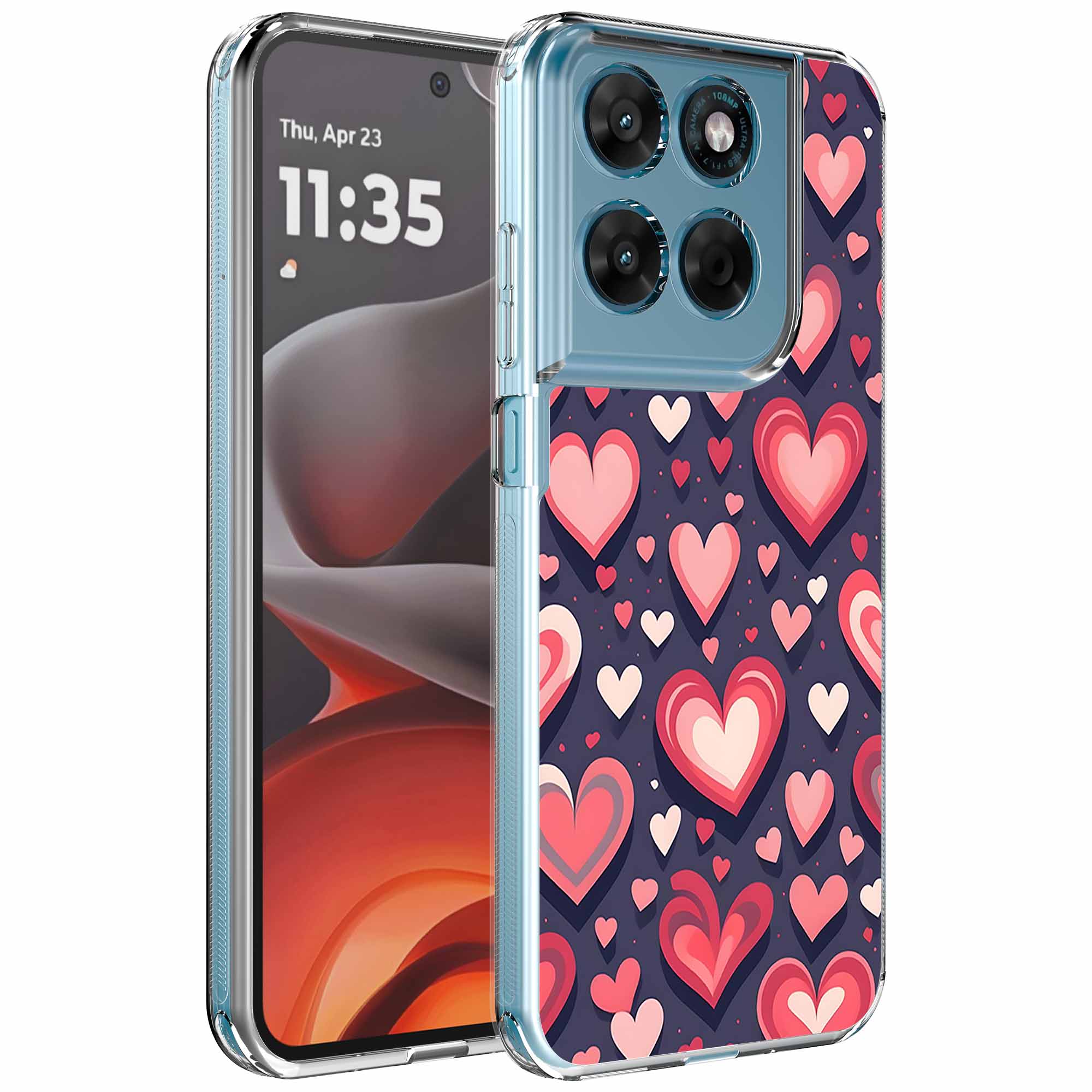 Liefdes design opdruk_Motorola Moto G15 transparant telefoonhoesje (1)