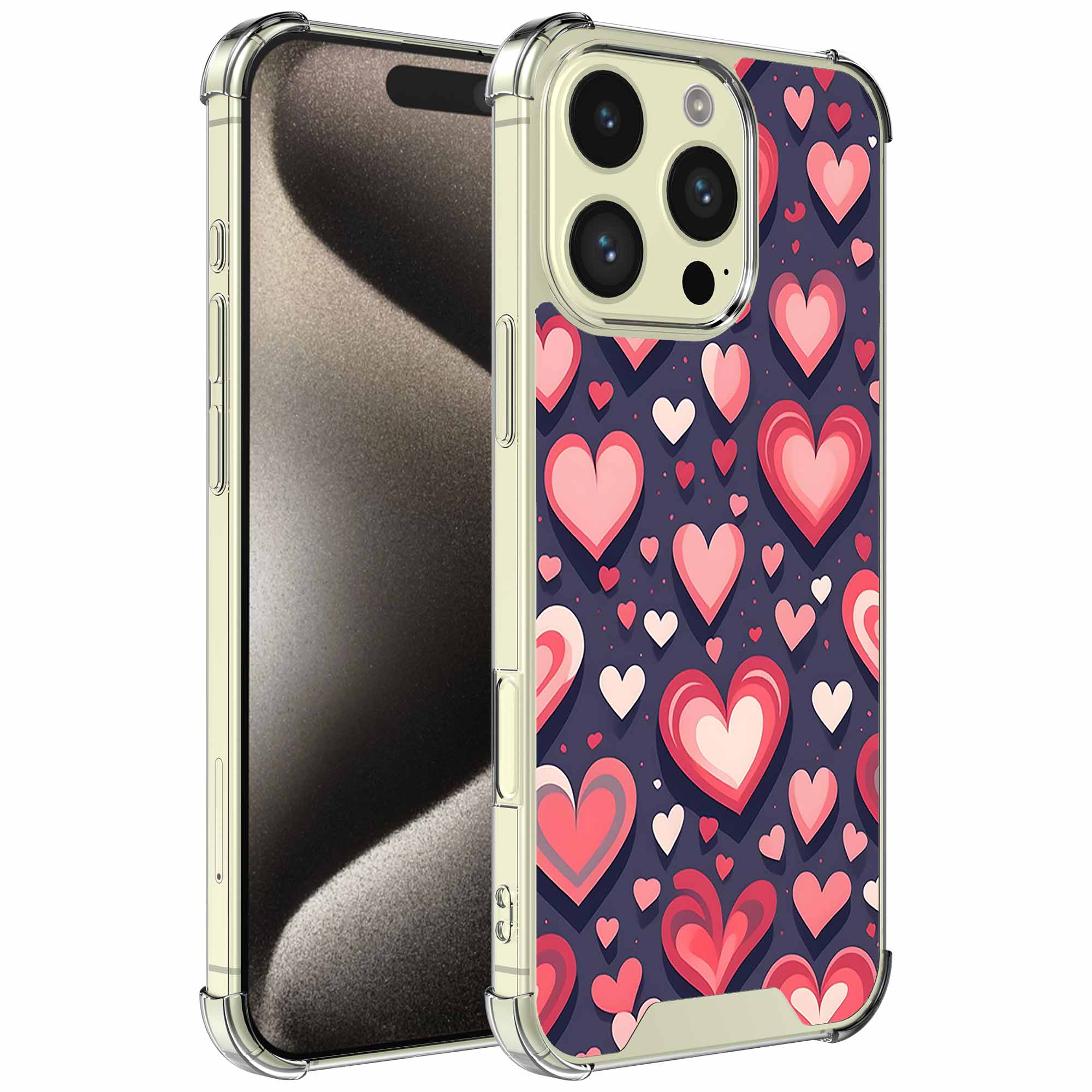Liefdes design opdruk_iPhone 15 Pro transparant telefoonhoesje (1)