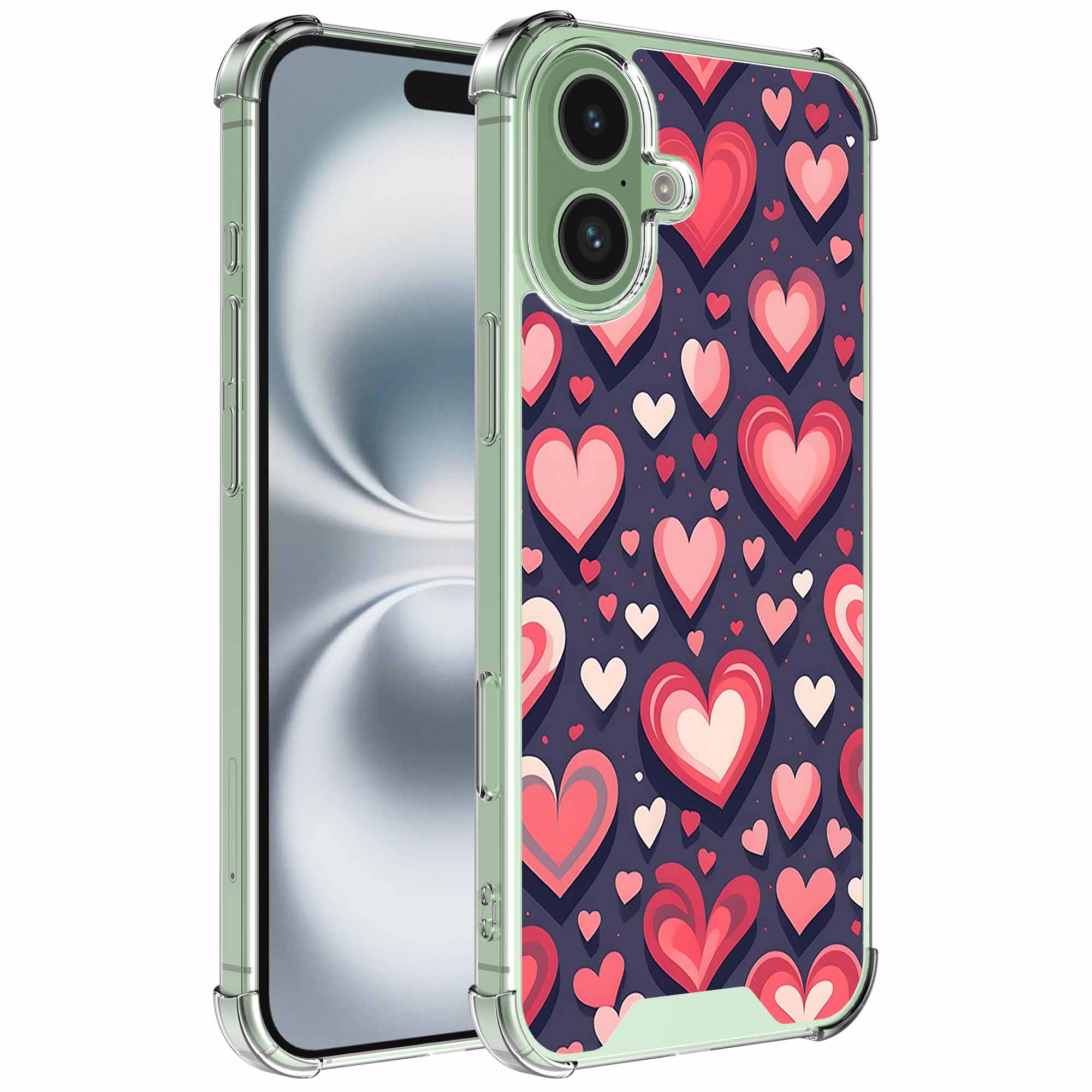 Liefdes design opdruk_iPhone 16 Plus transparant telefoonhoesje (1)
