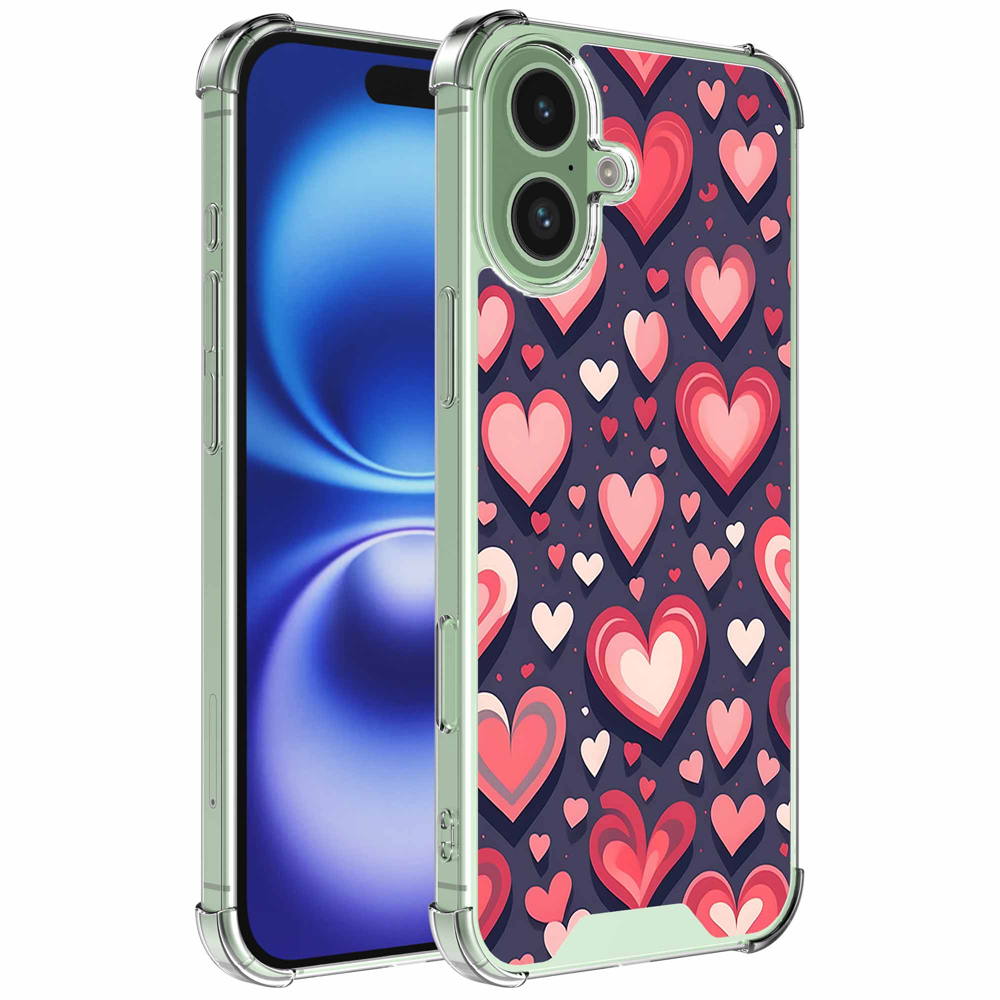 Liefdes design opdruk_iPhone 16 transparant telefoonhoesje (1)