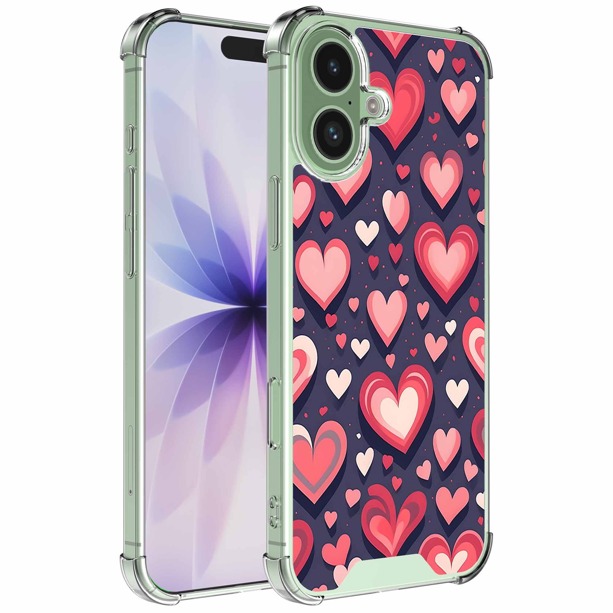 Liefdes design opdruk_iPhone 17 transparant telefoonhoesje (1)
