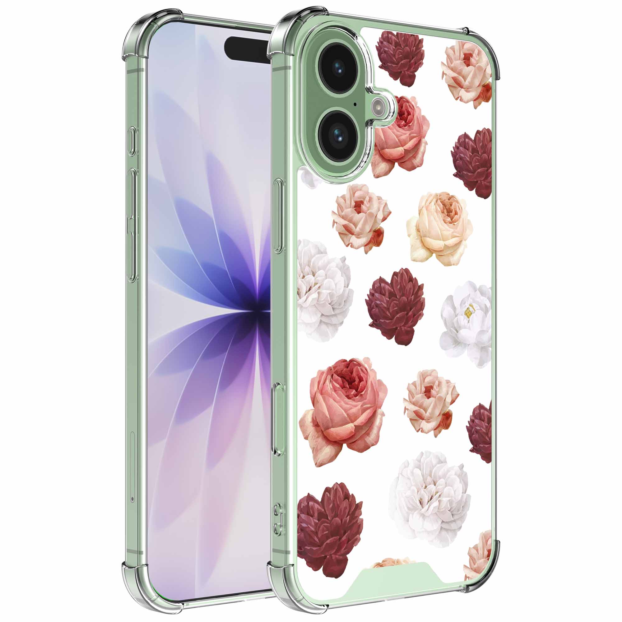 Rozen bloemen opdruk_iPhone 17 transparant telefoonhoesje (1)
