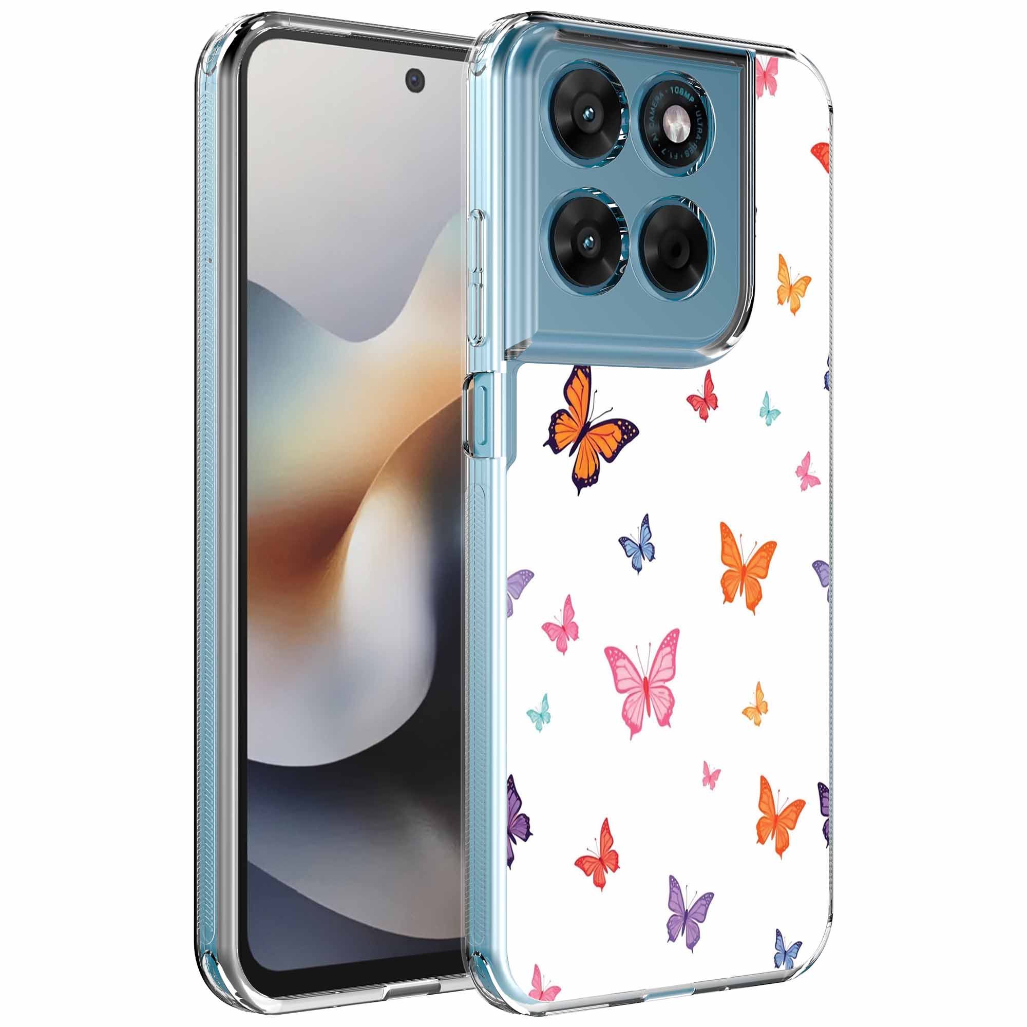 Vlinder opdruk_Motorola Moto G56 transparant telefoonhoesje (1)
