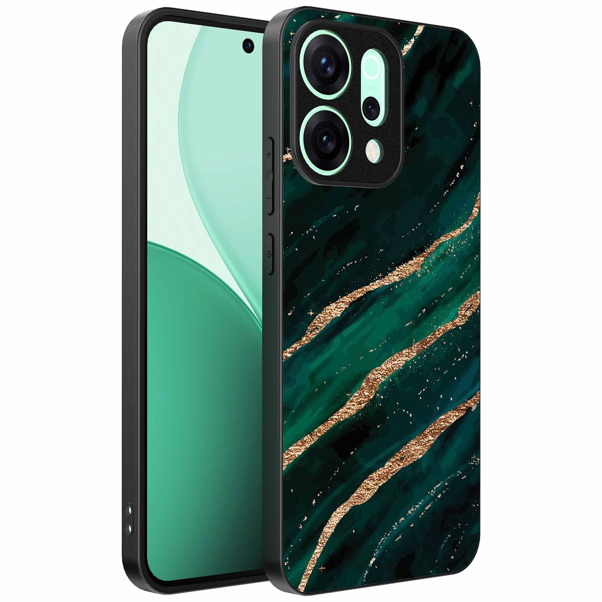 groen goud marmer opdruk_Oppo Reno 15 Telefoonhoesje (1)