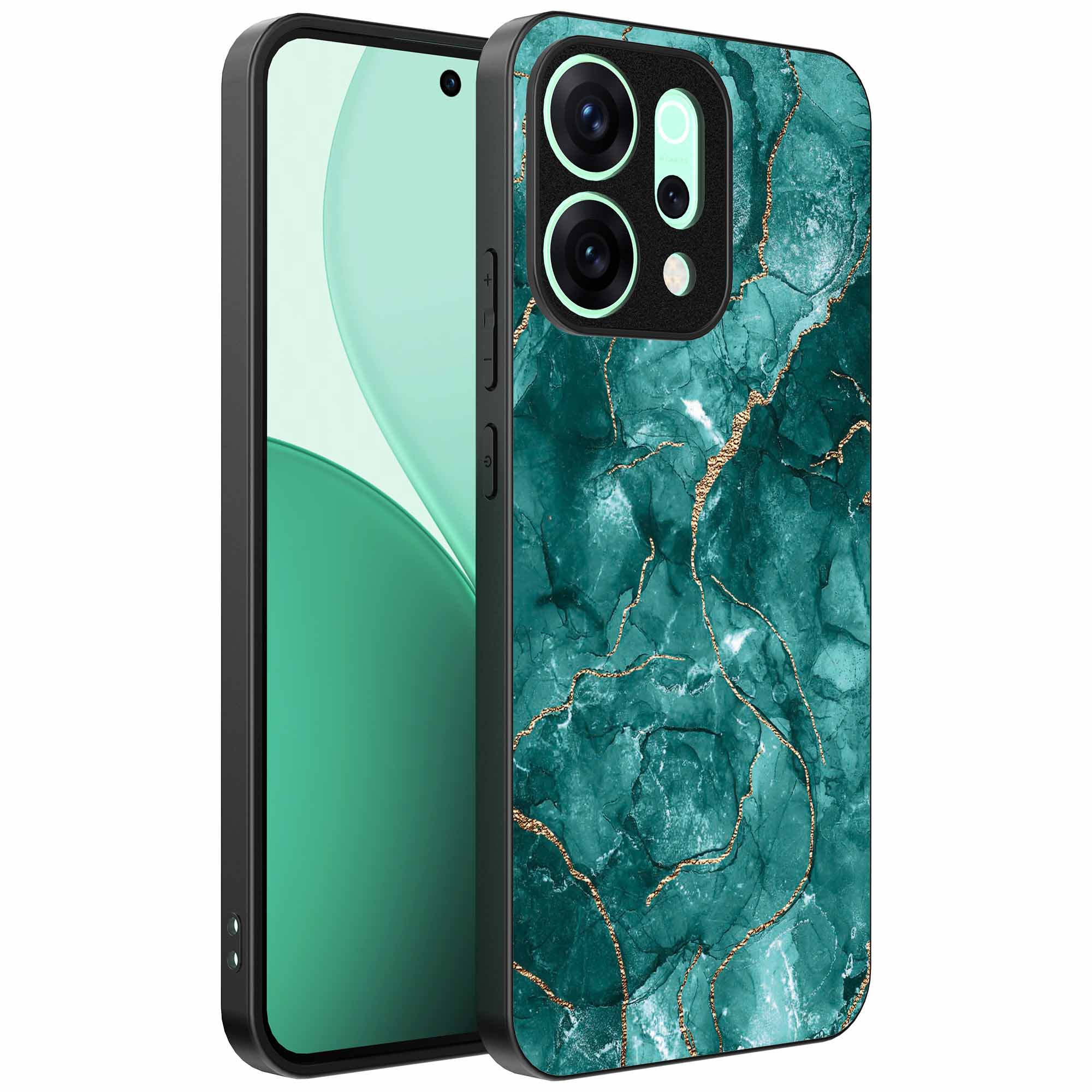 groen marmer opdruk_Oppo Reno 15 Telefoonhoesje (1)