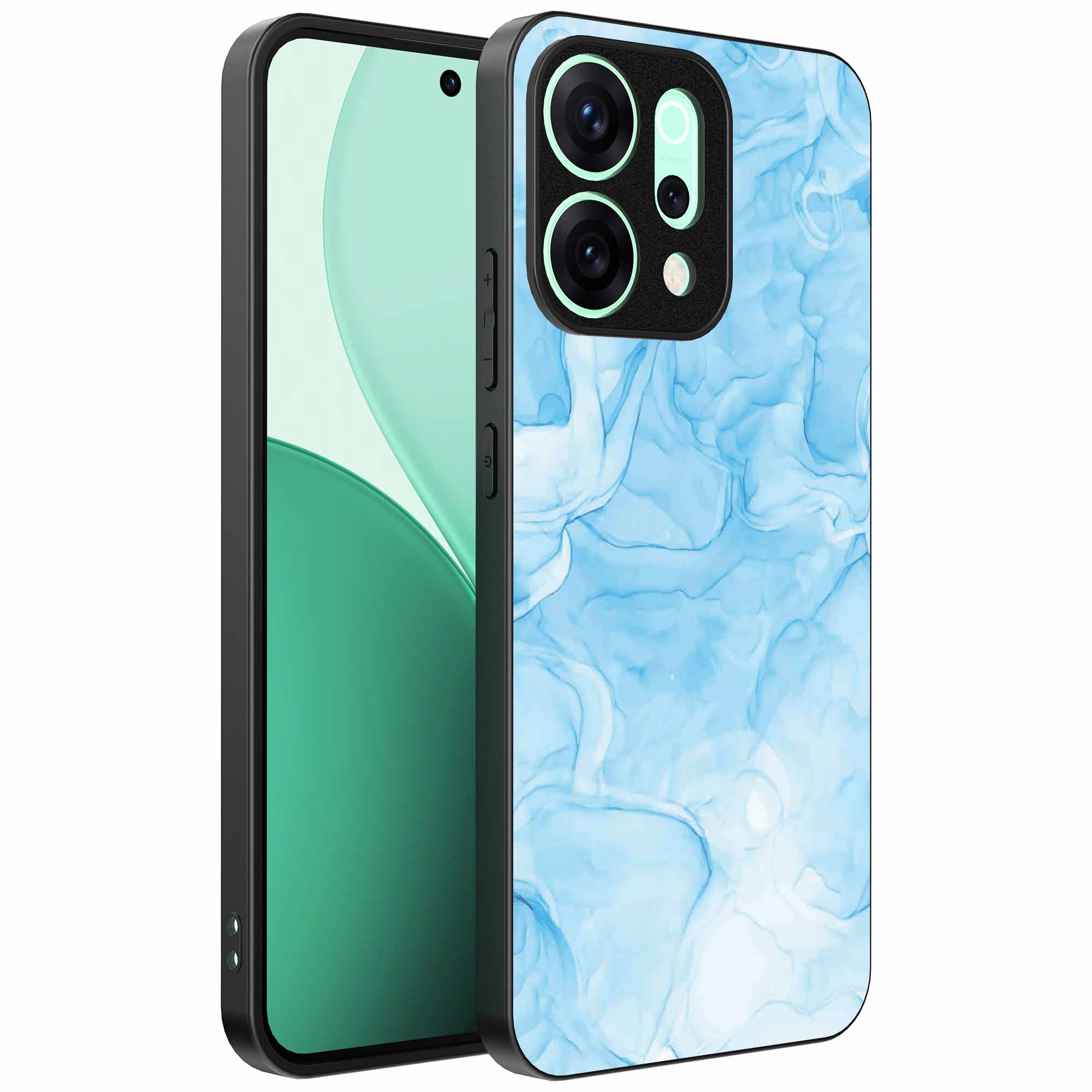 lichtblauw marmer opdruk_Oppo Reno 15 Telefoonhoesje (1)