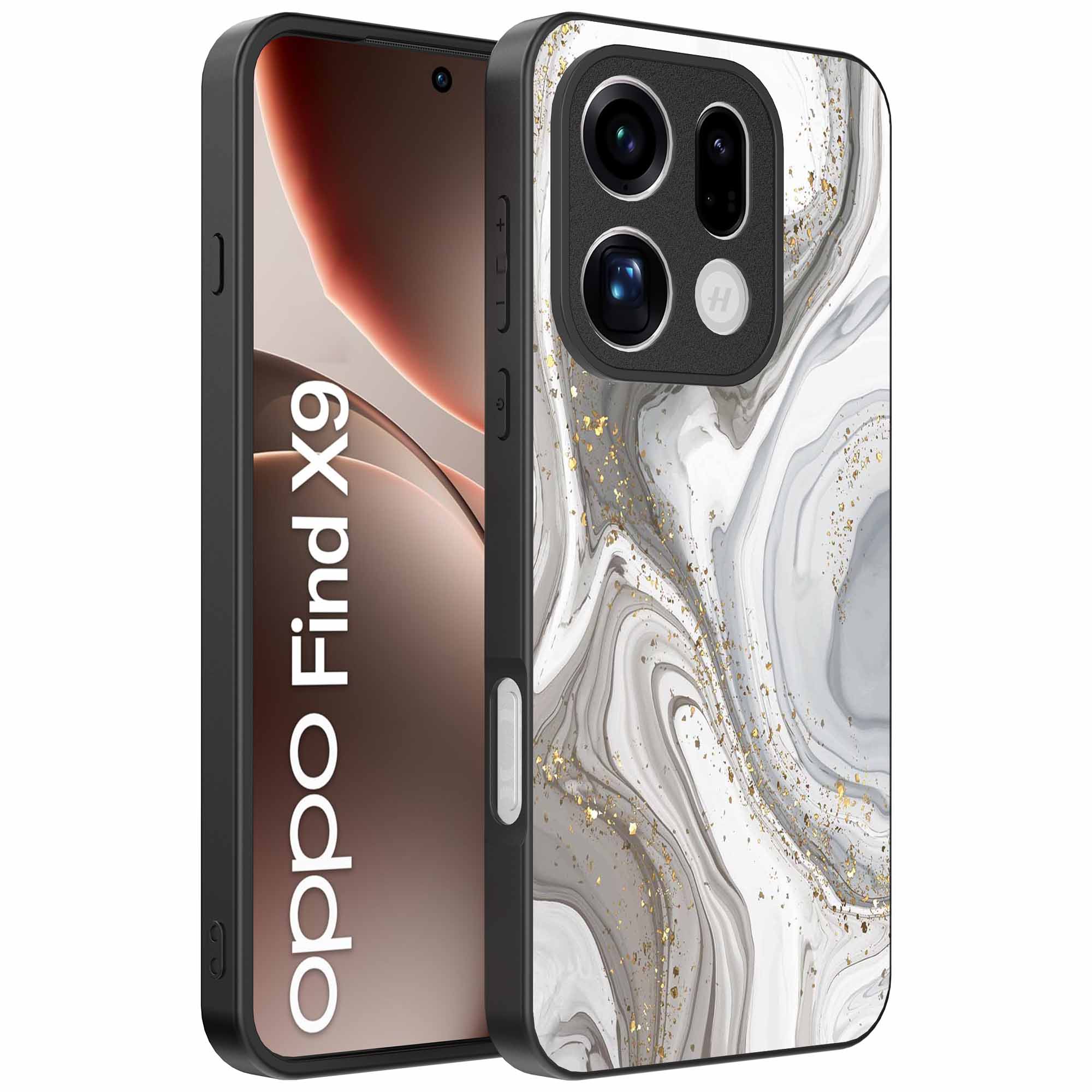 zilver marmer opdruk_Oppo Find X9 Telefoonhoesje (1)
