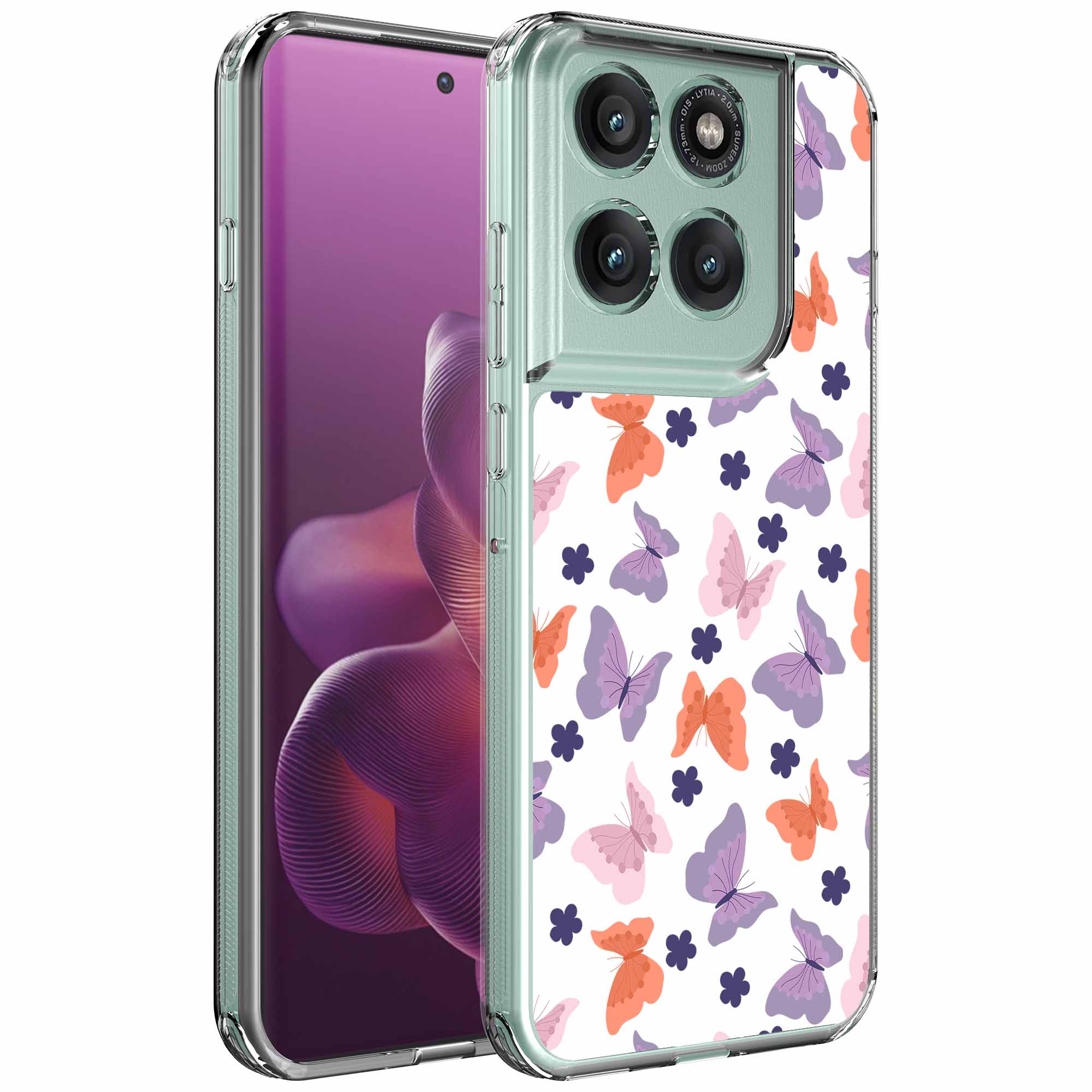 Gekleurde vlinder opdruk_Motorola Edge 60 Pro transparant telefoonhoesje (1)