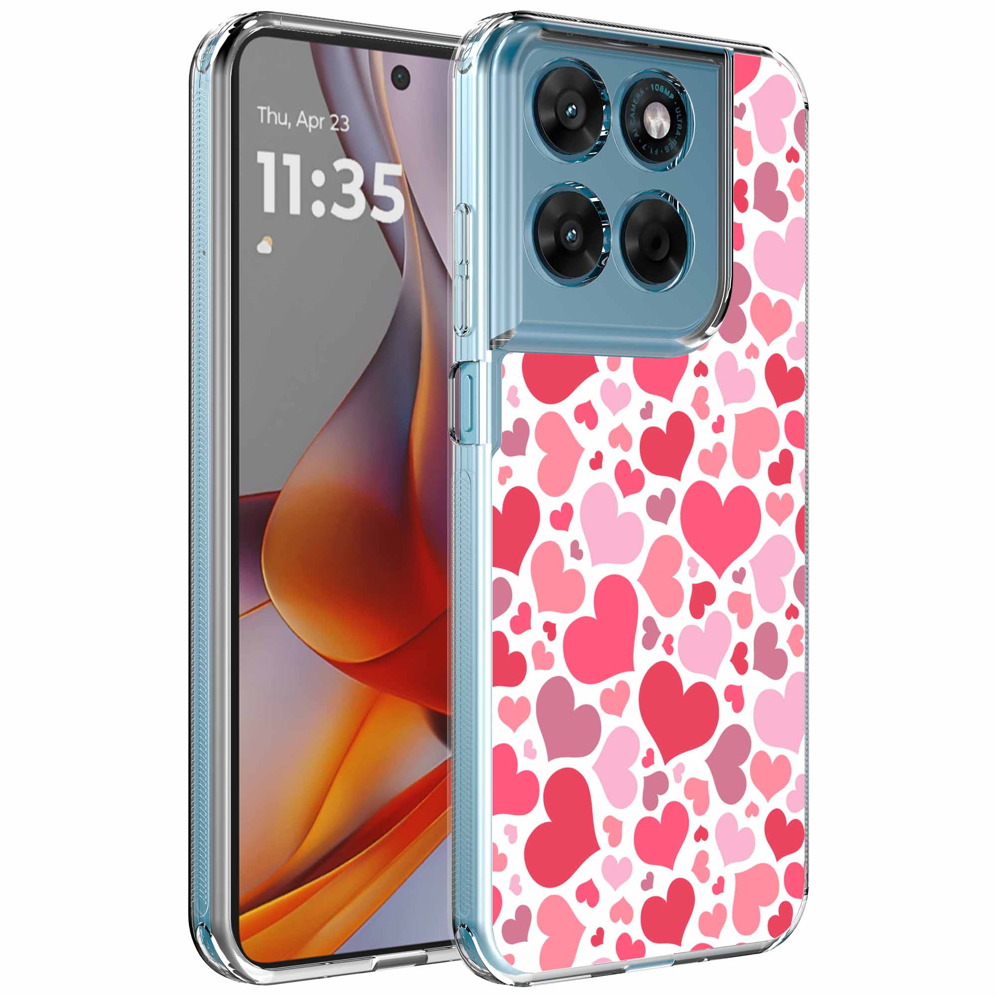 Hartjes opdruk_Motorola Moto G75 transparant telefoonhoesje (1)