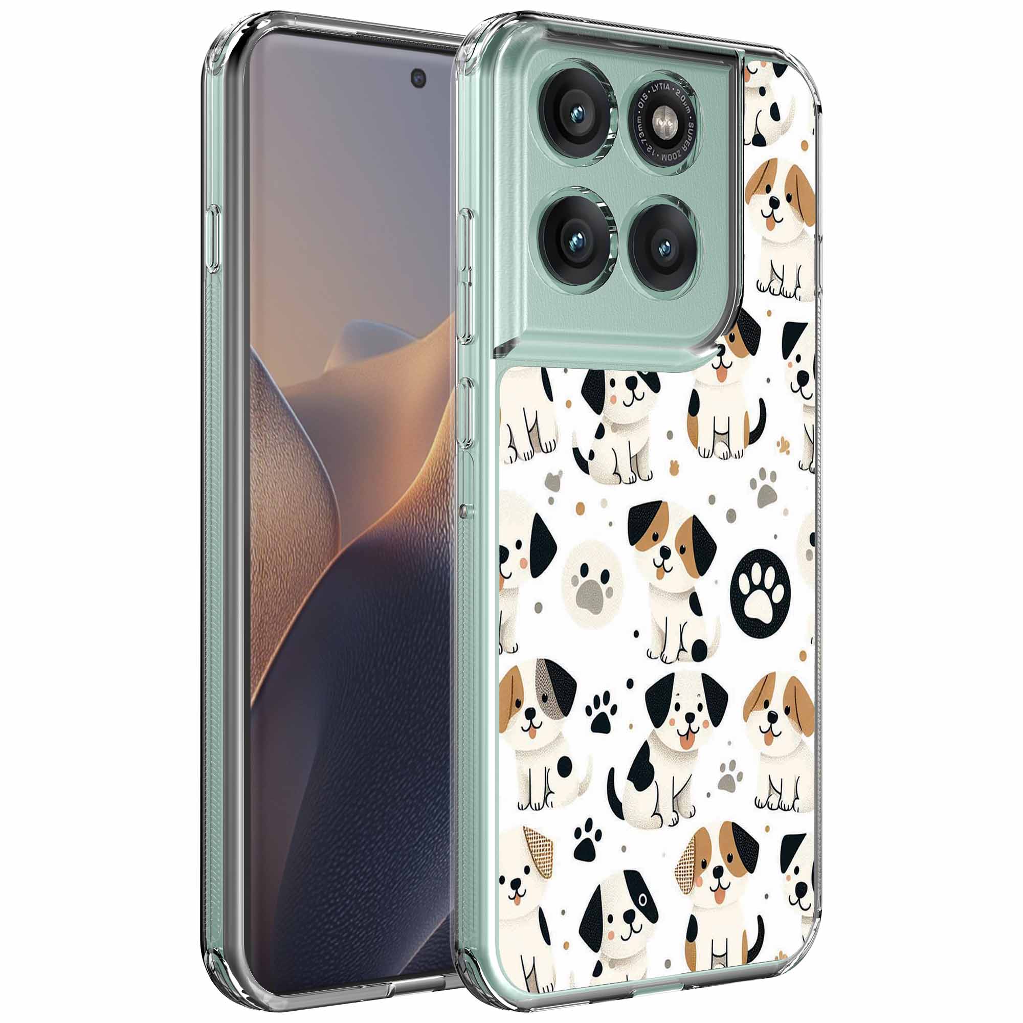 Honden en pootjes opdruk_Motorola Edge 60 Fusion transparant telefoonhoesje (1)