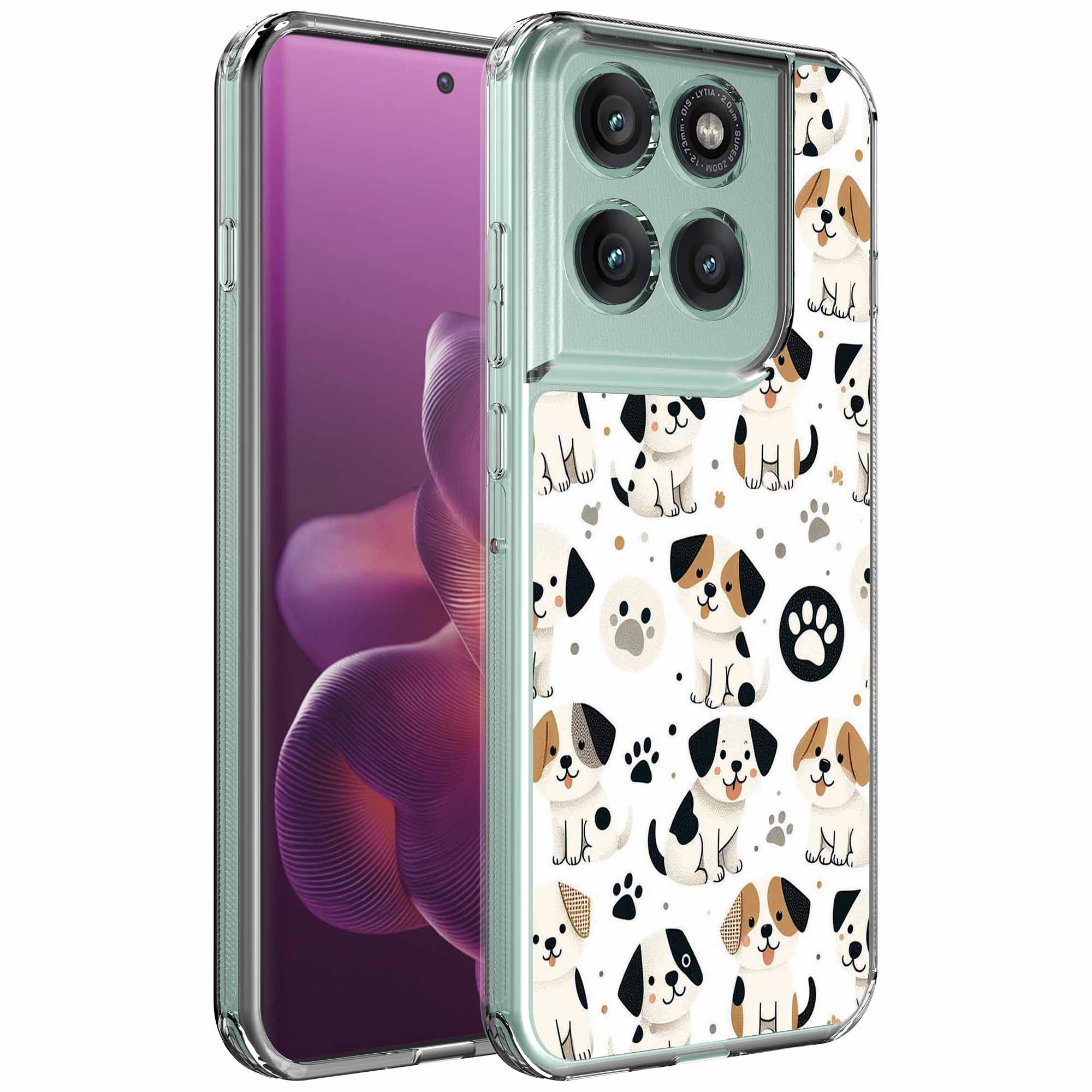 Honden en pootjes opdruk_Motorola Edge 60 Pro transparant telefoonhoesje (1)