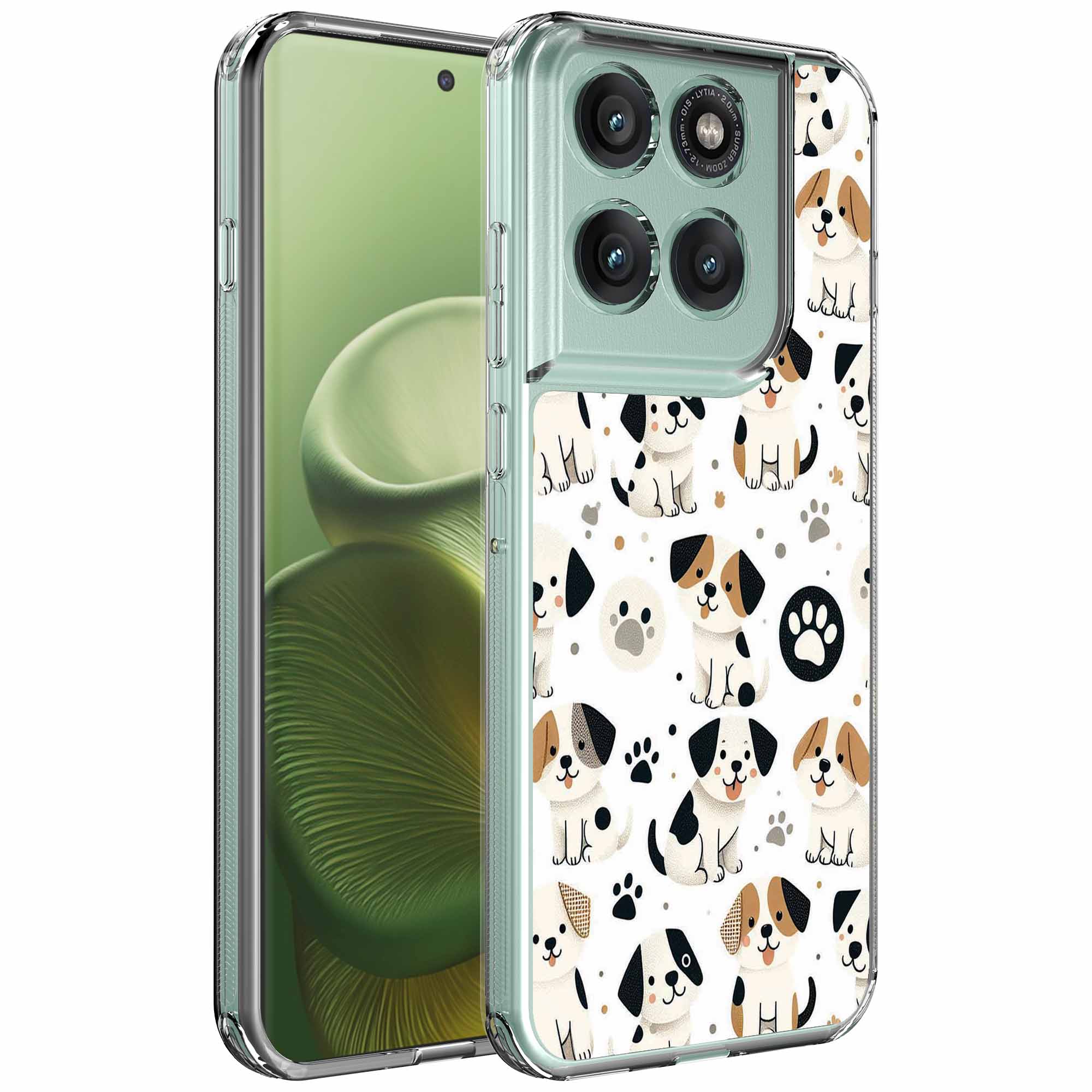 Honden en pootjes opdruk_Motorola Edge 60 transparant telefoonhoesje (1)
