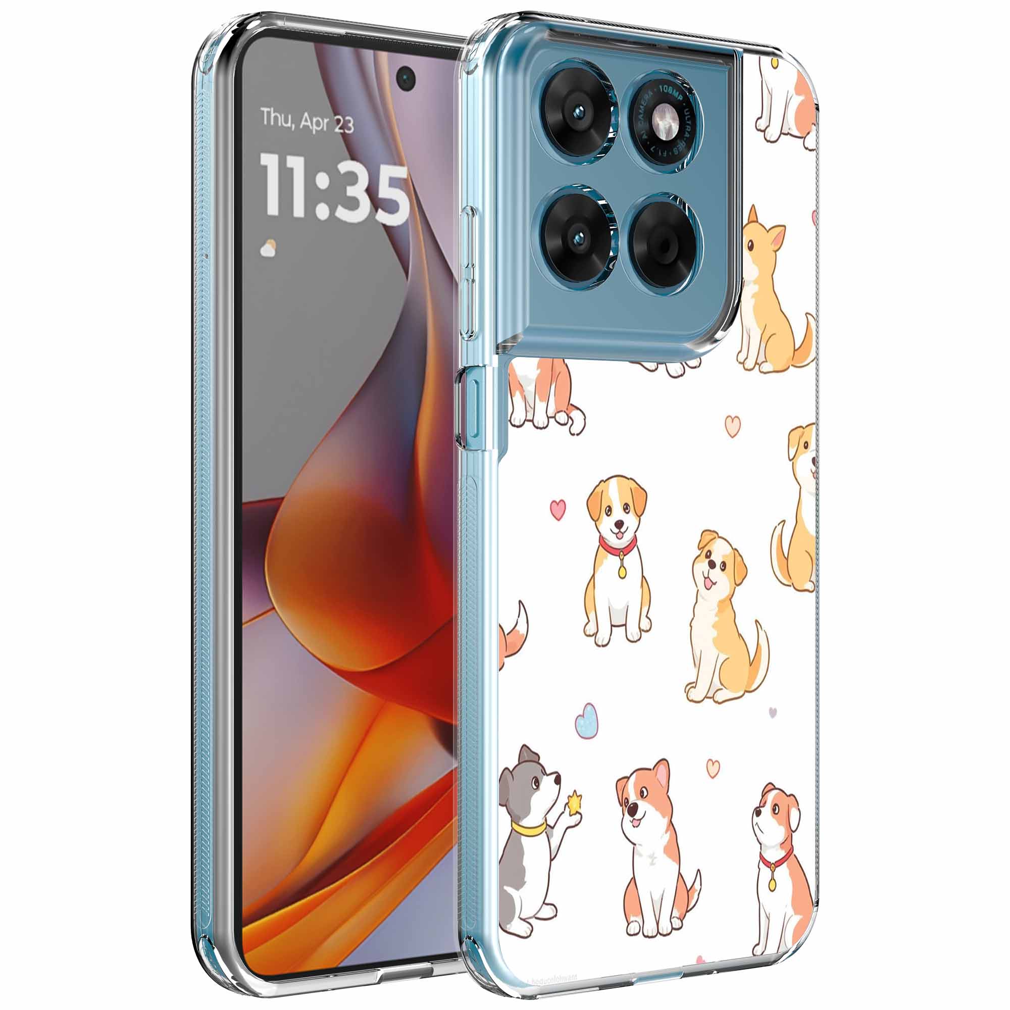 Honden opdruk_Motorola Moto G75 transparant telefoonhoesje (1)