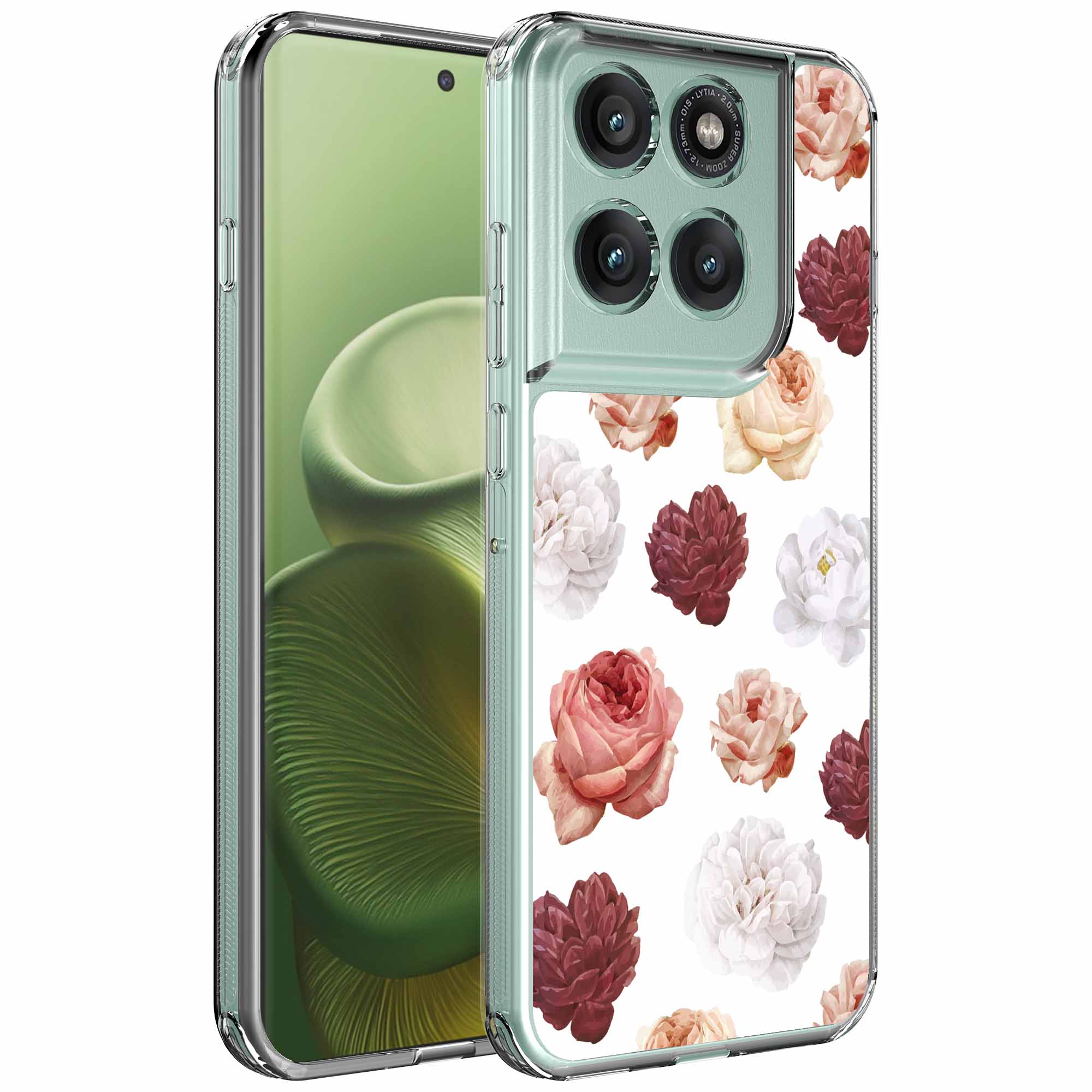 Rozen bloemen opdruk_Motorola Edge 60 transparant telefoonhoesje (1)