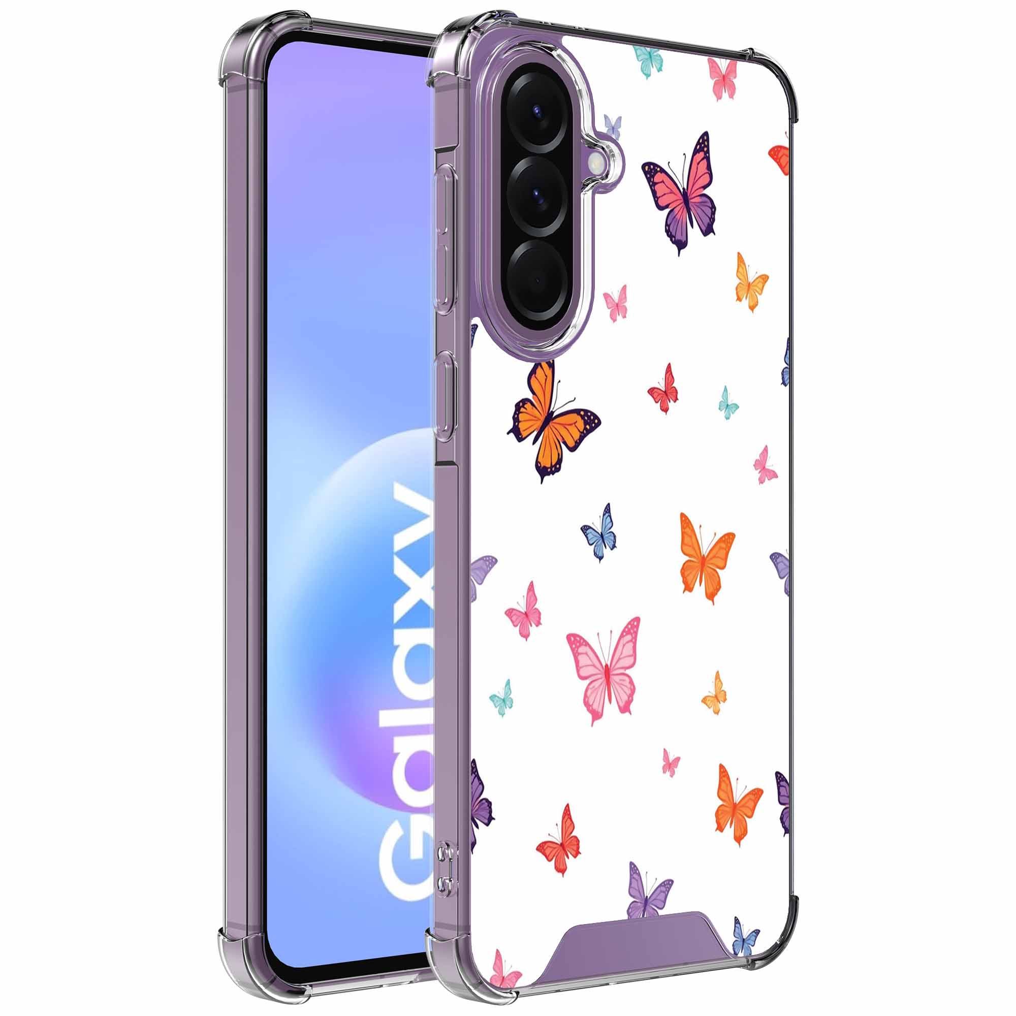 Vlinder opdruk_Samsung Galaxy A57 transparant telefoonhoesje (1)