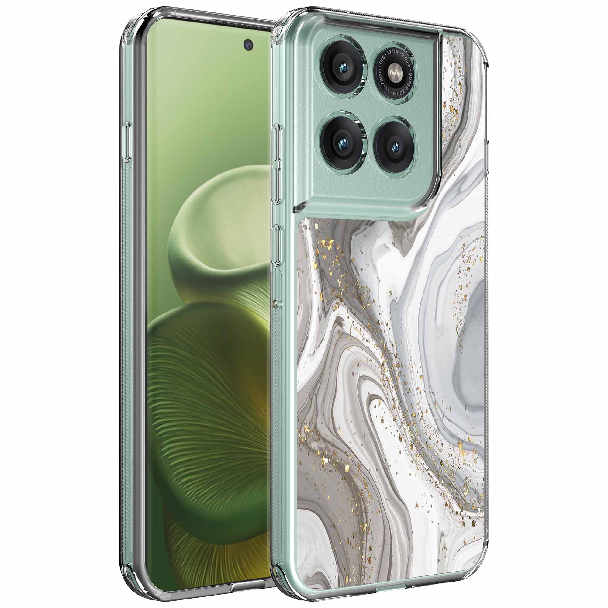 Zilver marmer opdruk_Motorola Edge 60 transparant telefoonhoesje (1)