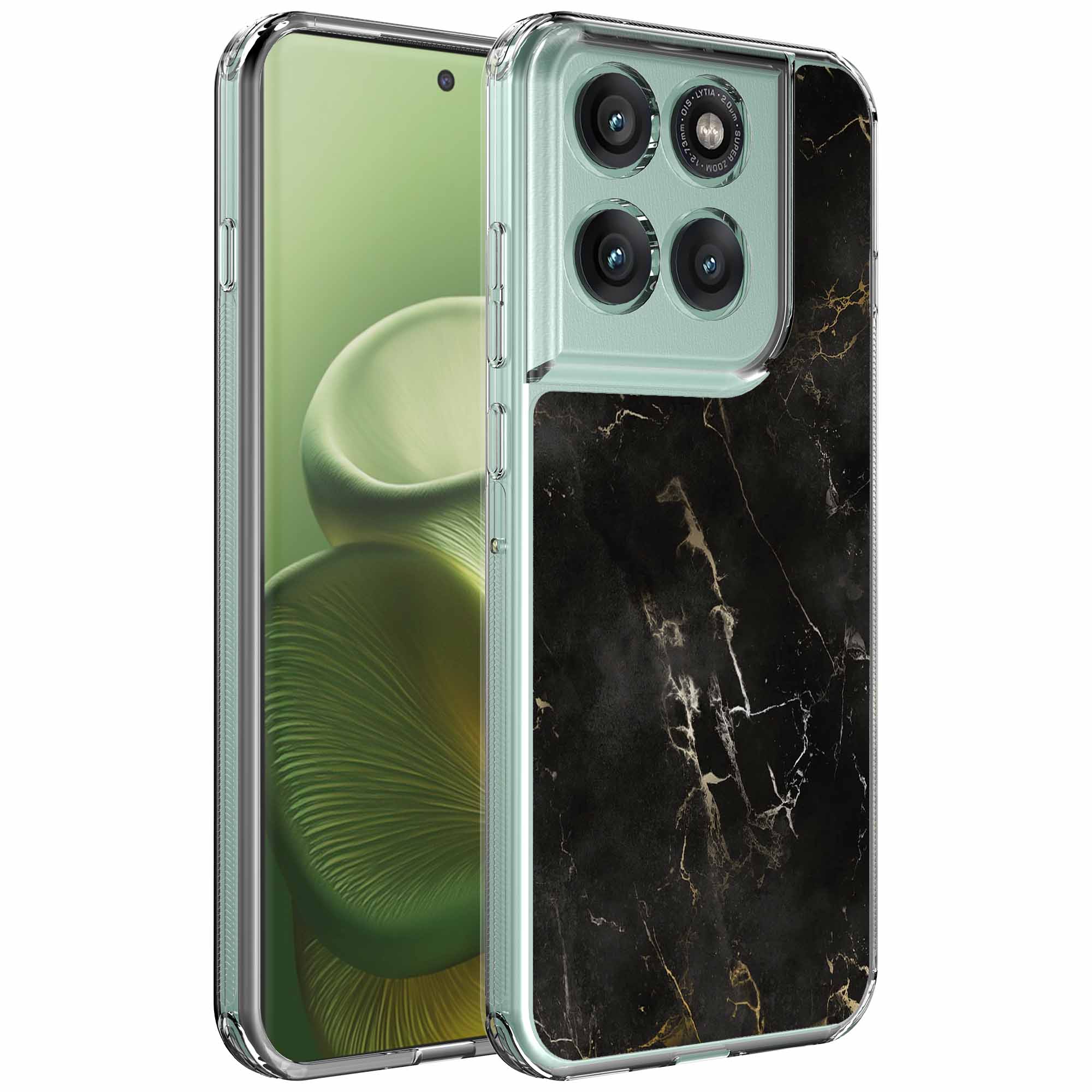 Zwart marmer opdruk_Motorola Edge 60 transparant telefoonhoesje (1)