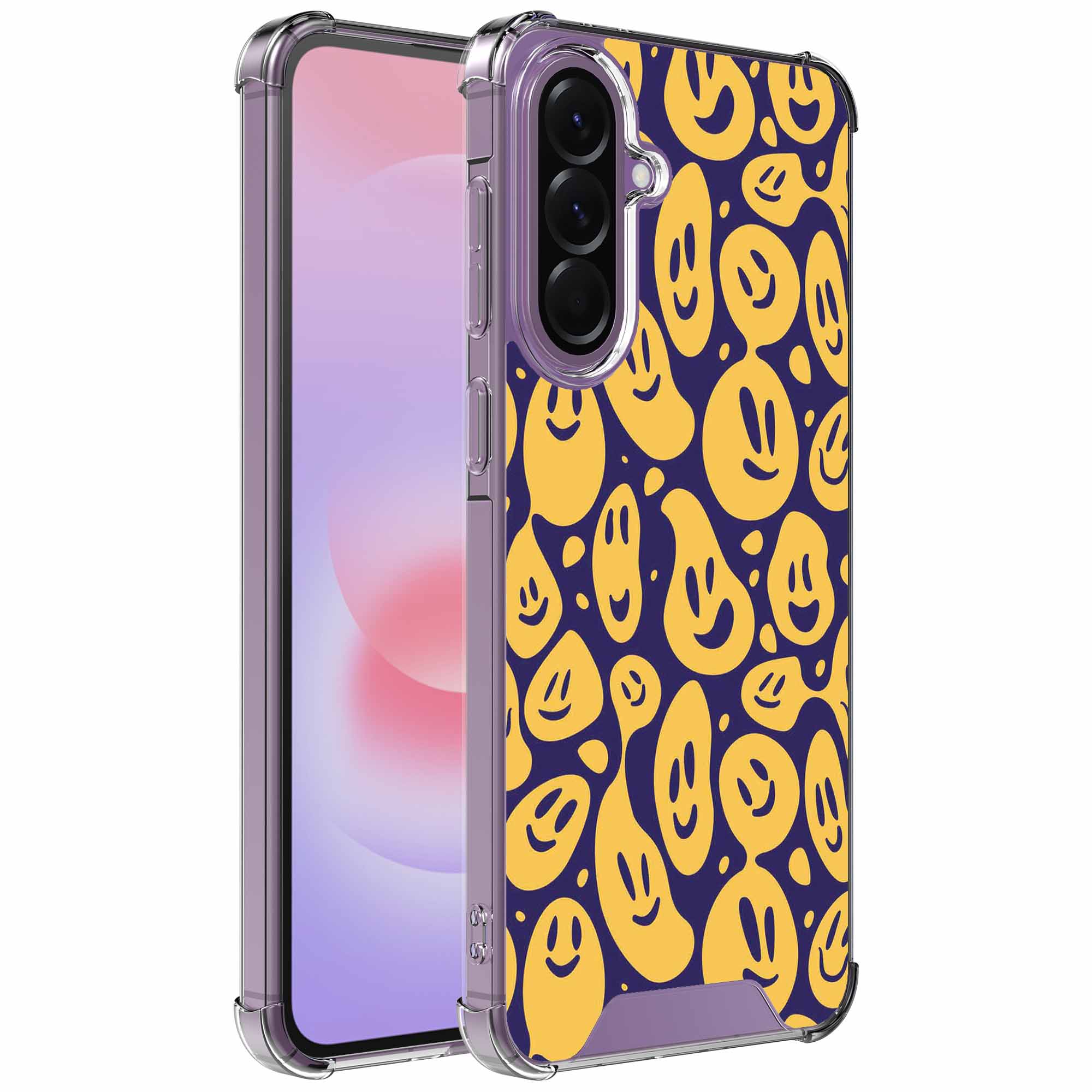 Smiley emoji opdruk_Samsung Galaxy A37 transparant telefoonhoesje (1)