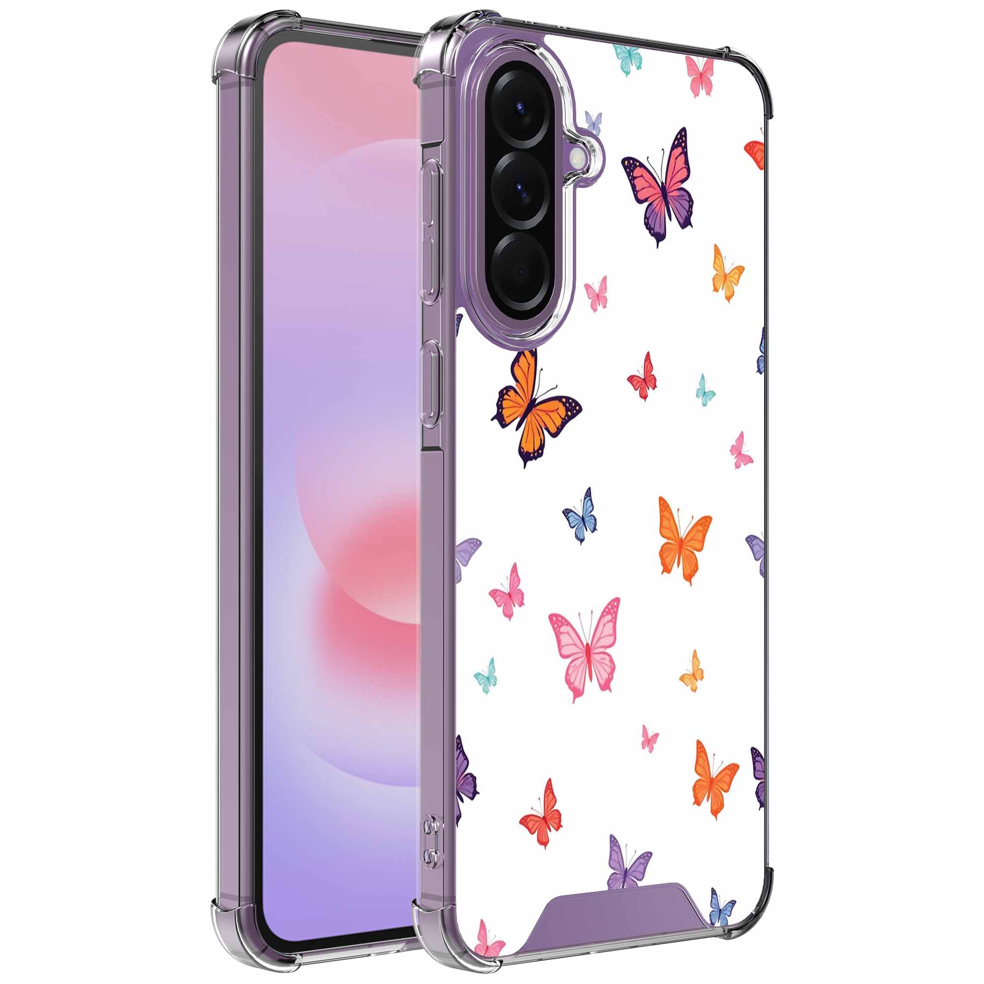Vlinder opdruk_Samsung Galaxy A37 transparant telefoonhoesje (1)